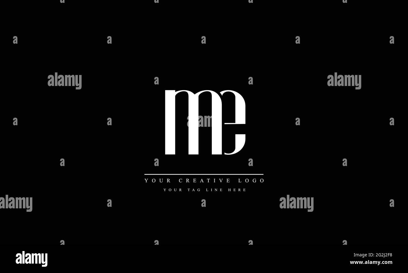 Letter Logo Design con Creative Modern Trendy Typography ME EM Illustrazione Vettoriale