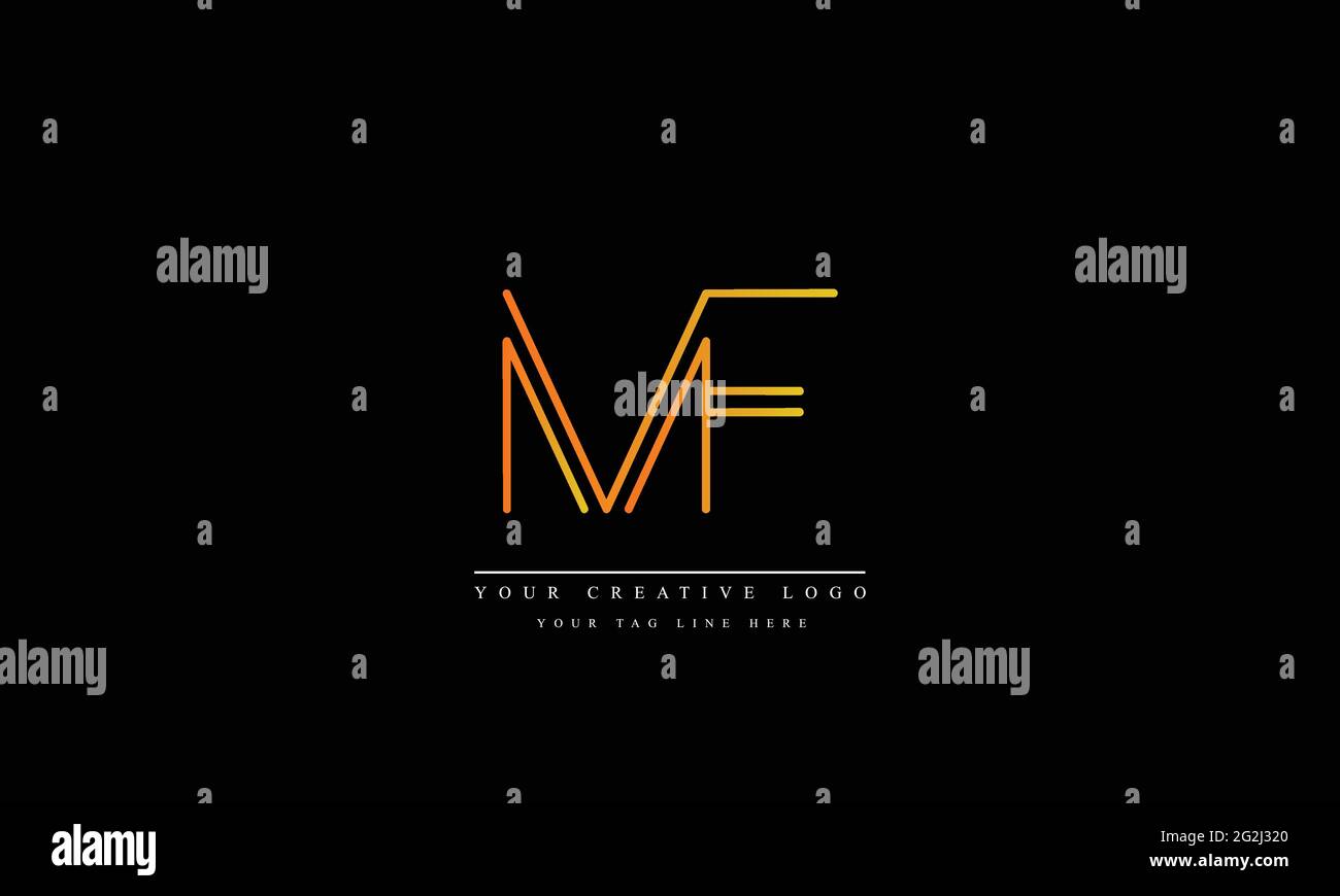 Design con logo Letter con una tipografia creativa moderna e alla moda MF FM Illustrazione Vettoriale