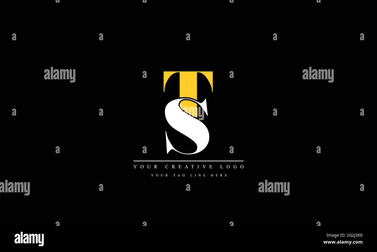 Letter Logo Design con Creative Modern Trendy Typography TS ST Illustrazione Vettoriale