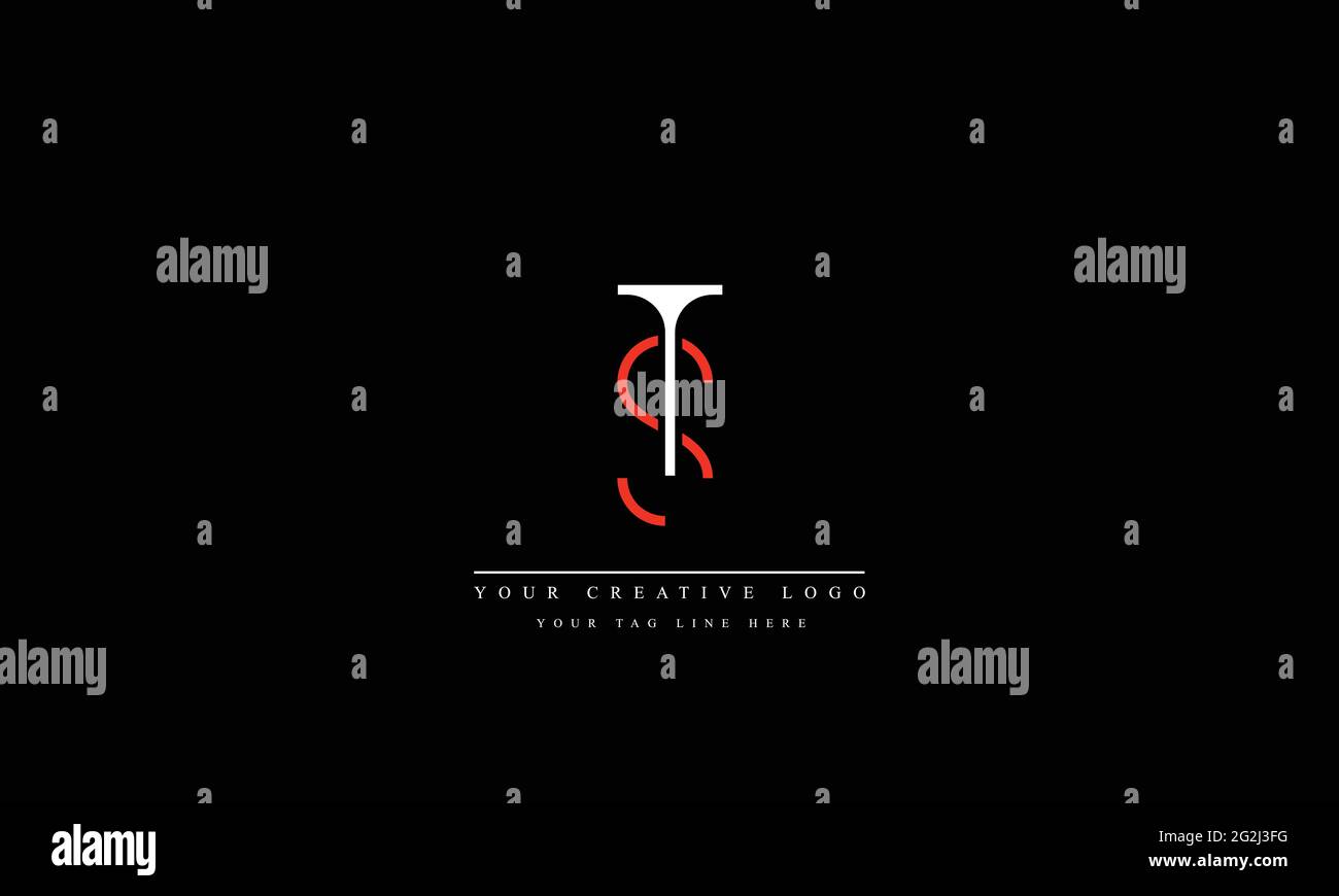 Letter Logo Design con Creative Modern Trendy Typography TS ST Illustrazione Vettoriale