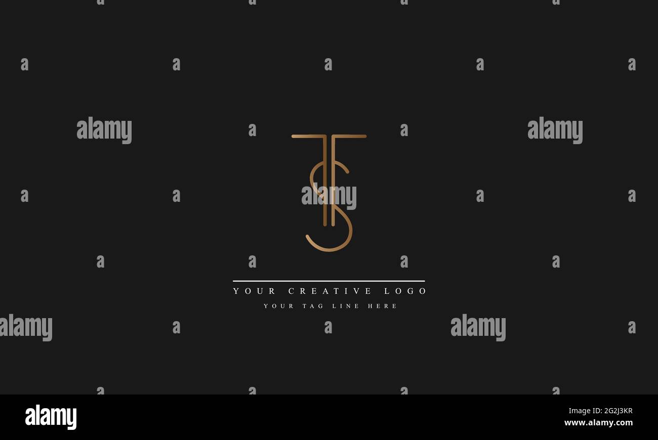 Letter Logo Design con Creative Modern Trendy Typography TS ST Illustrazione Vettoriale