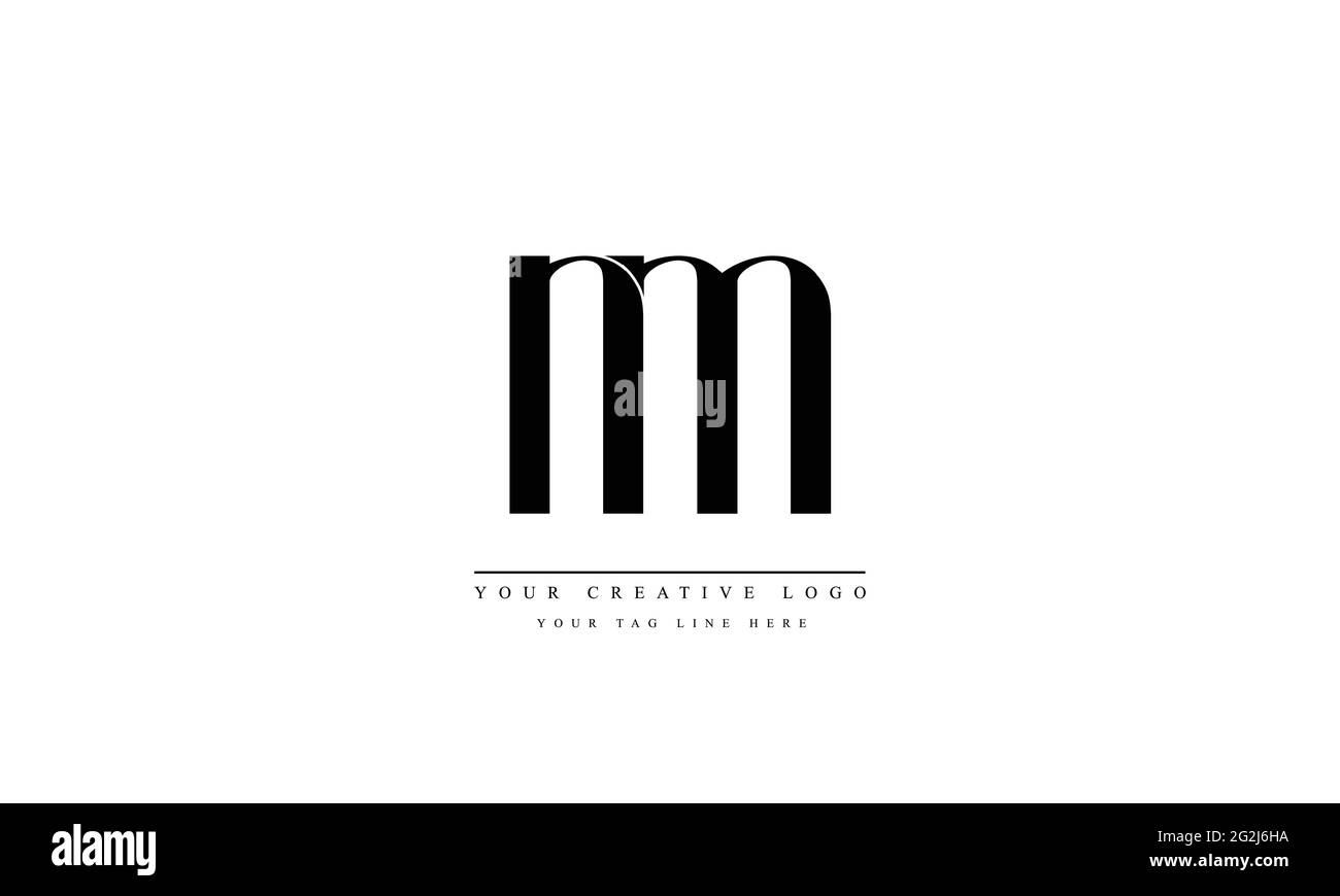 Letter Logo Design con Creative Modern Trendy Typography NM MN Illustrazione Vettoriale