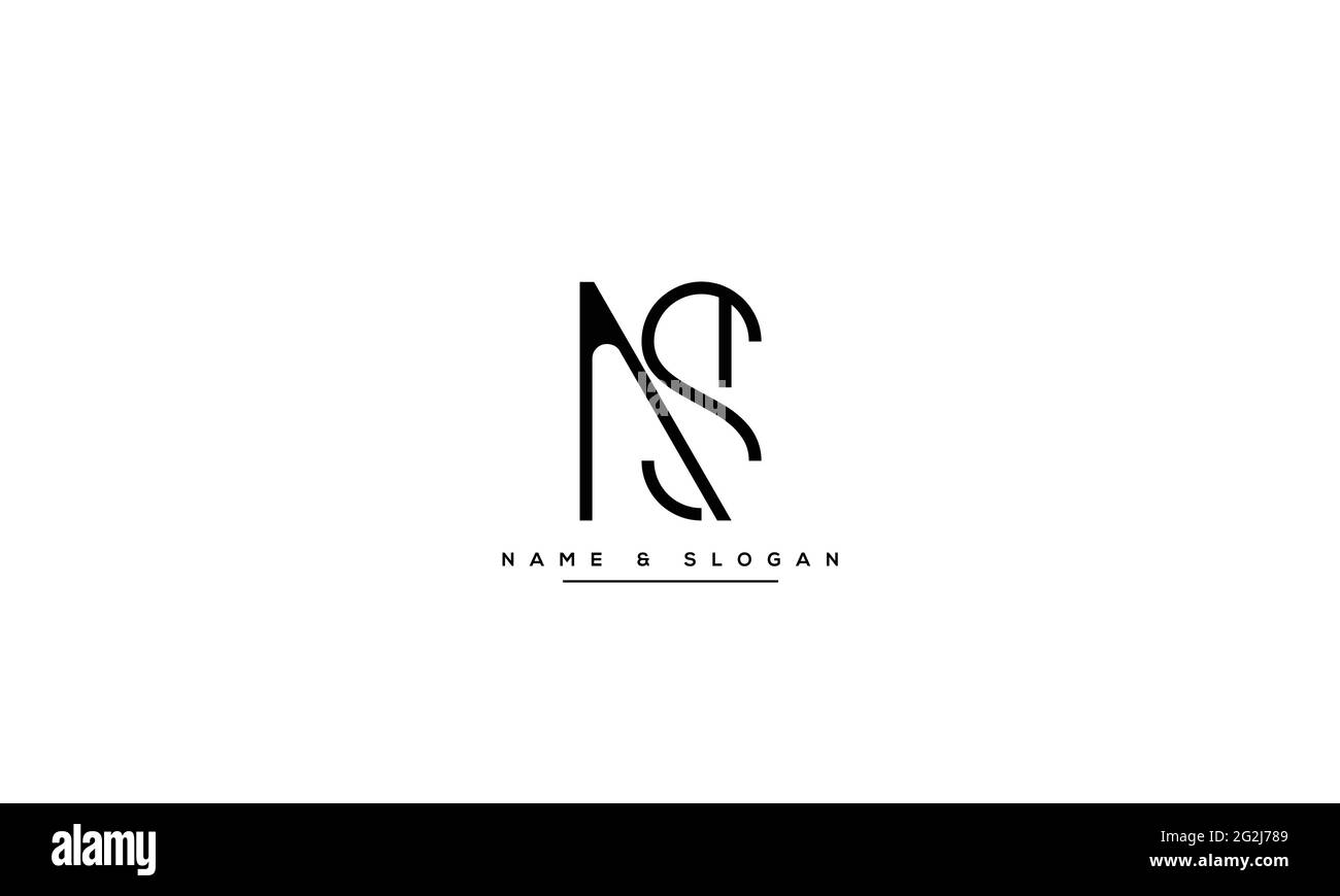 Design con logo Letter con tipografia creativa moderna e alla moda NS SN Illustrazione Vettoriale