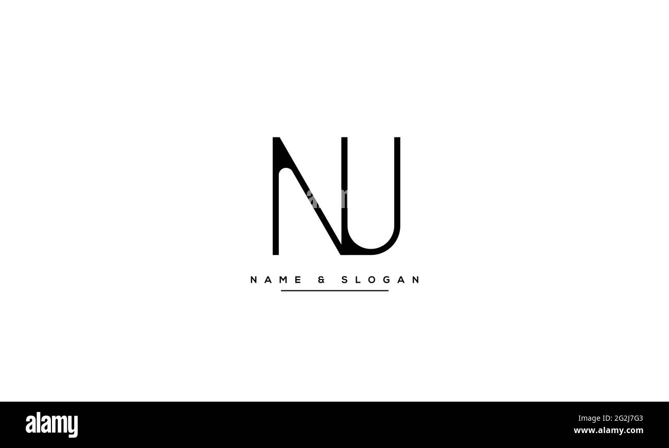 Letter Logo Design con Creative moderna Typography alla moda NU un Illustrazione Vettoriale