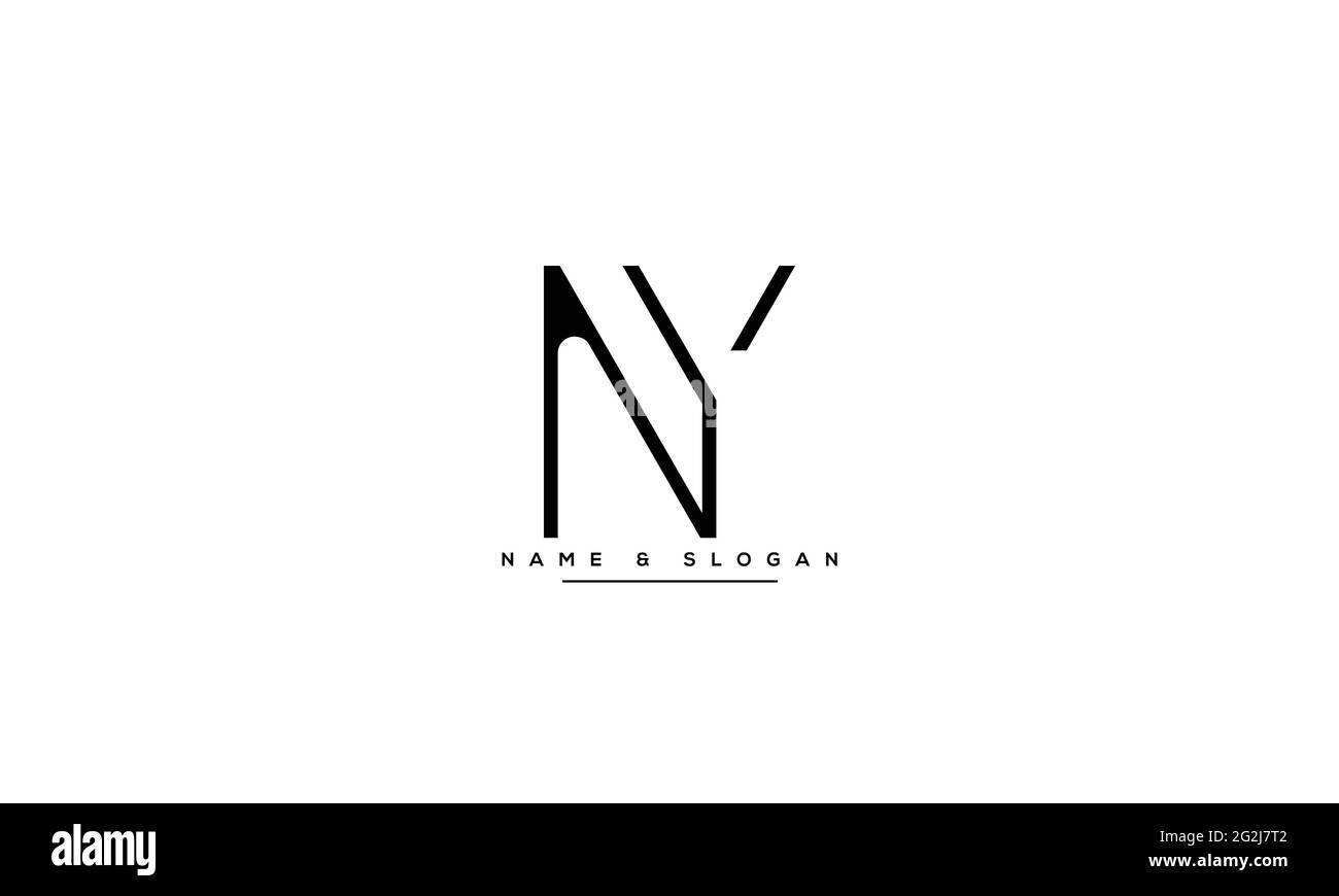 Letter Logo Design con Creative Modern Trendy Typography NY YN Illustrazione Vettoriale