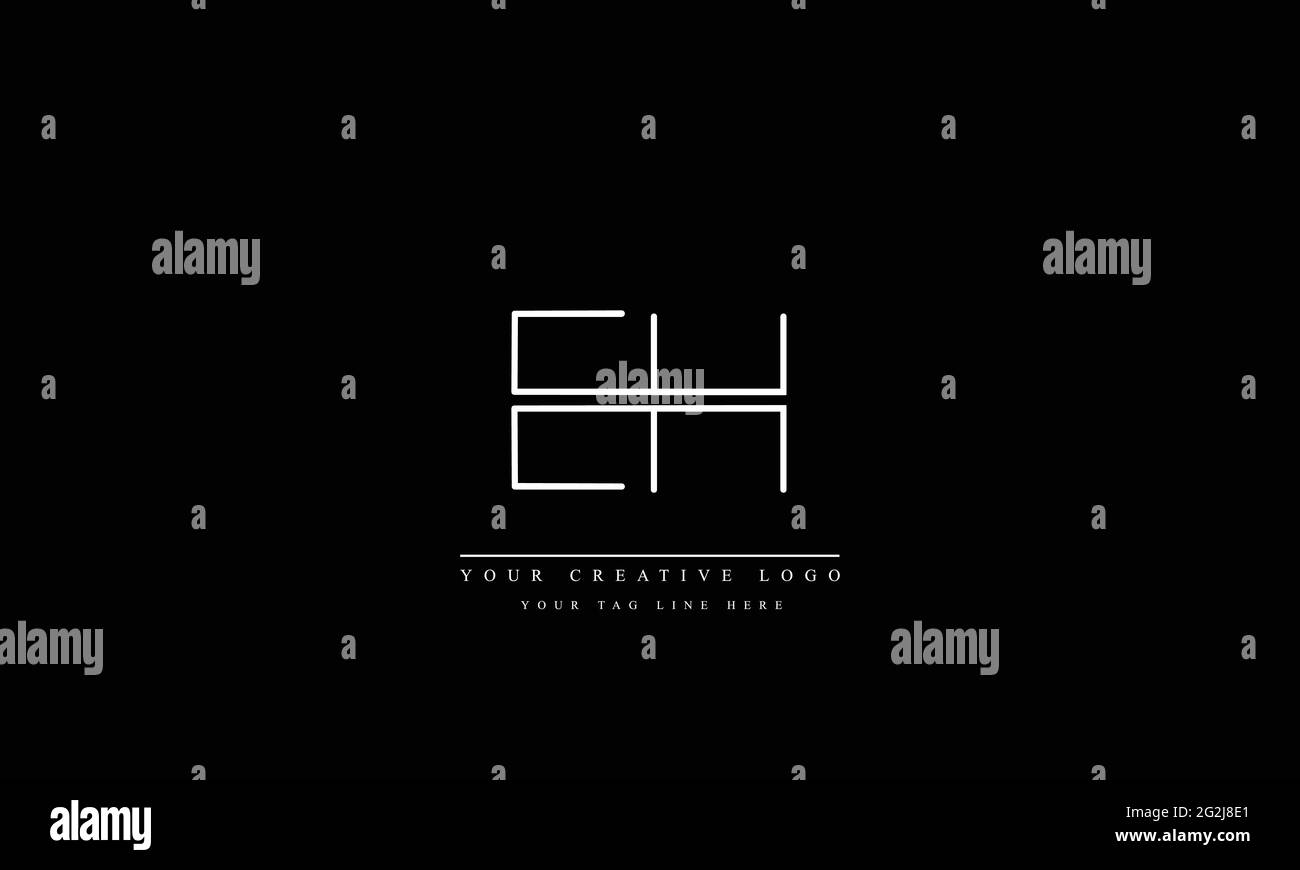 Letter Logo Design con Creative Modern Typography EH HE alla moda Illustrazione Vettoriale