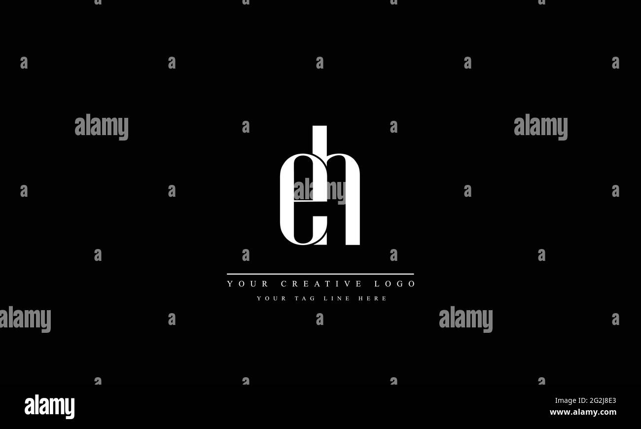 Letter Logo Design con Creative Modern Typography EH HE alla moda Illustrazione Vettoriale