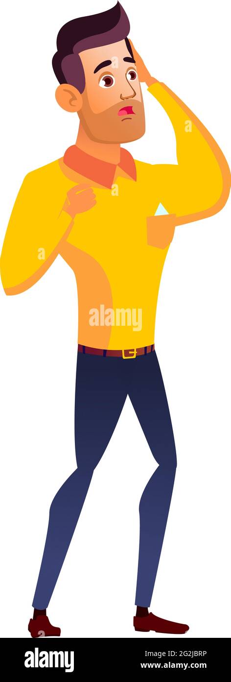 atleta uomo scioccato da meteor in vettore cartoon cielo Illustrazione Vettoriale