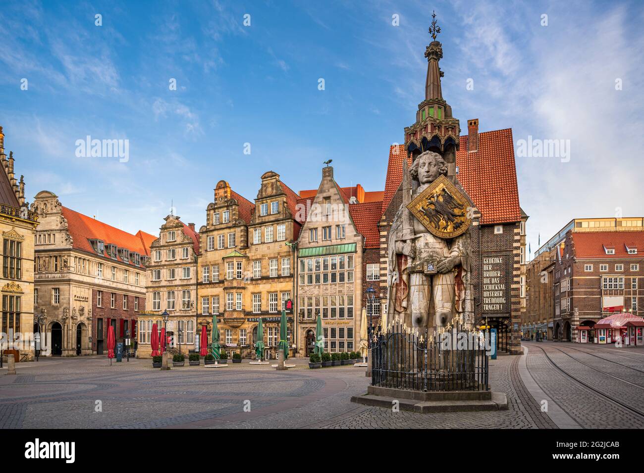 Piazza del mercato nella storica città di Brema, Germania Foto Stock