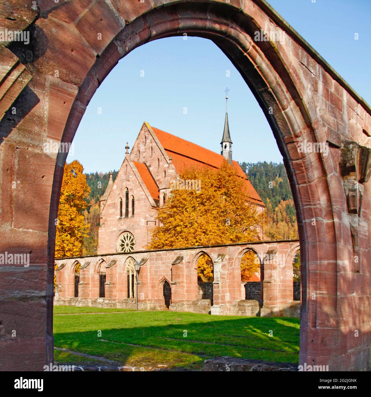 Rovine del monastero di Hirsau, chiostro, Marienkapelle, ex monastero benedettino, Calw, Hirsau, Baden-Württemberg, Germania Foto Stock