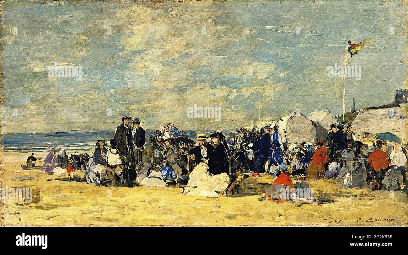 Eugène Louis Boudin (1824-1898) - Spiaggia scena 15 Foto Stock