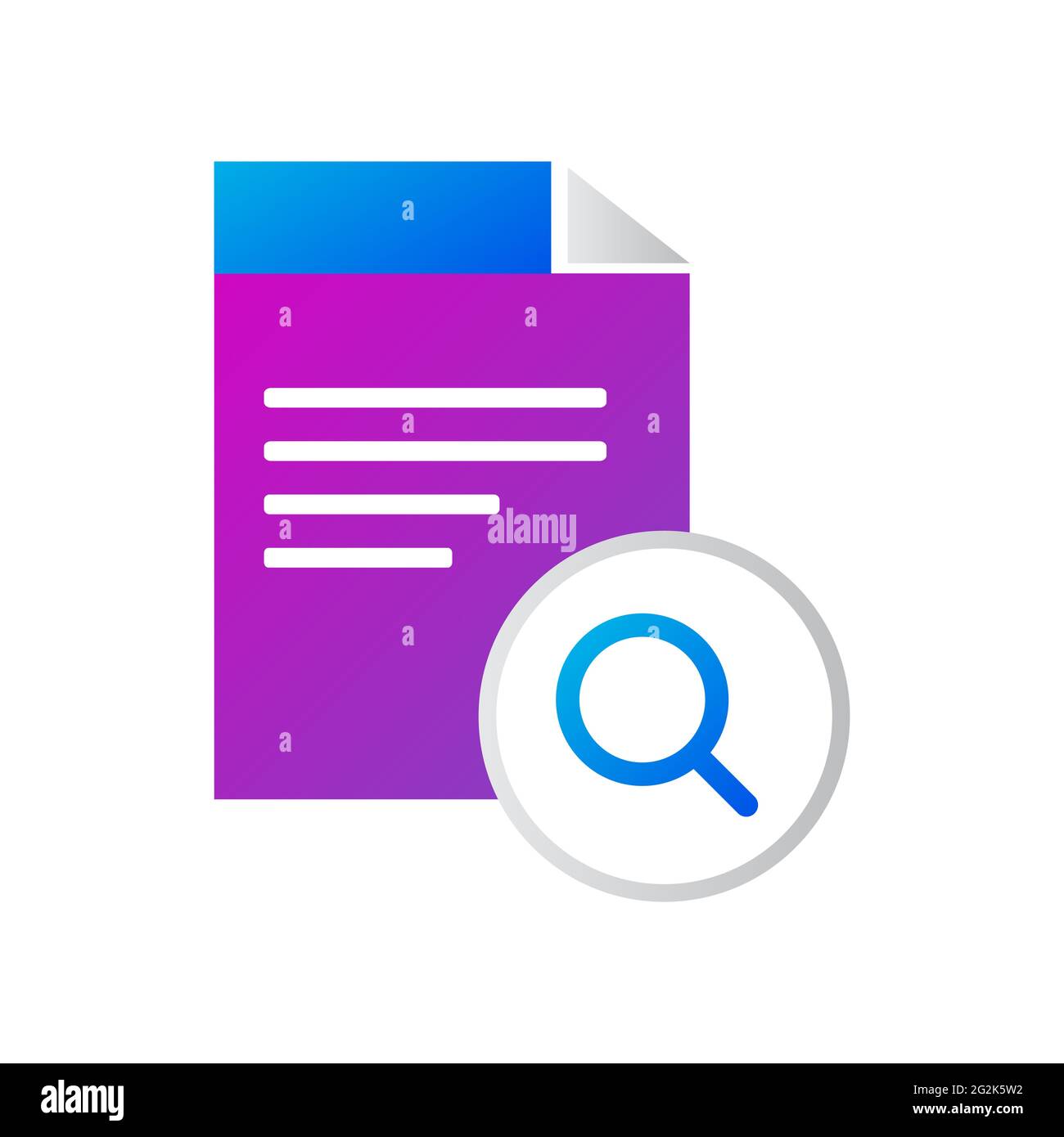 icona file. file con icona di ricerca. concetto di icona vettoriale stile gradiente Foto Stock