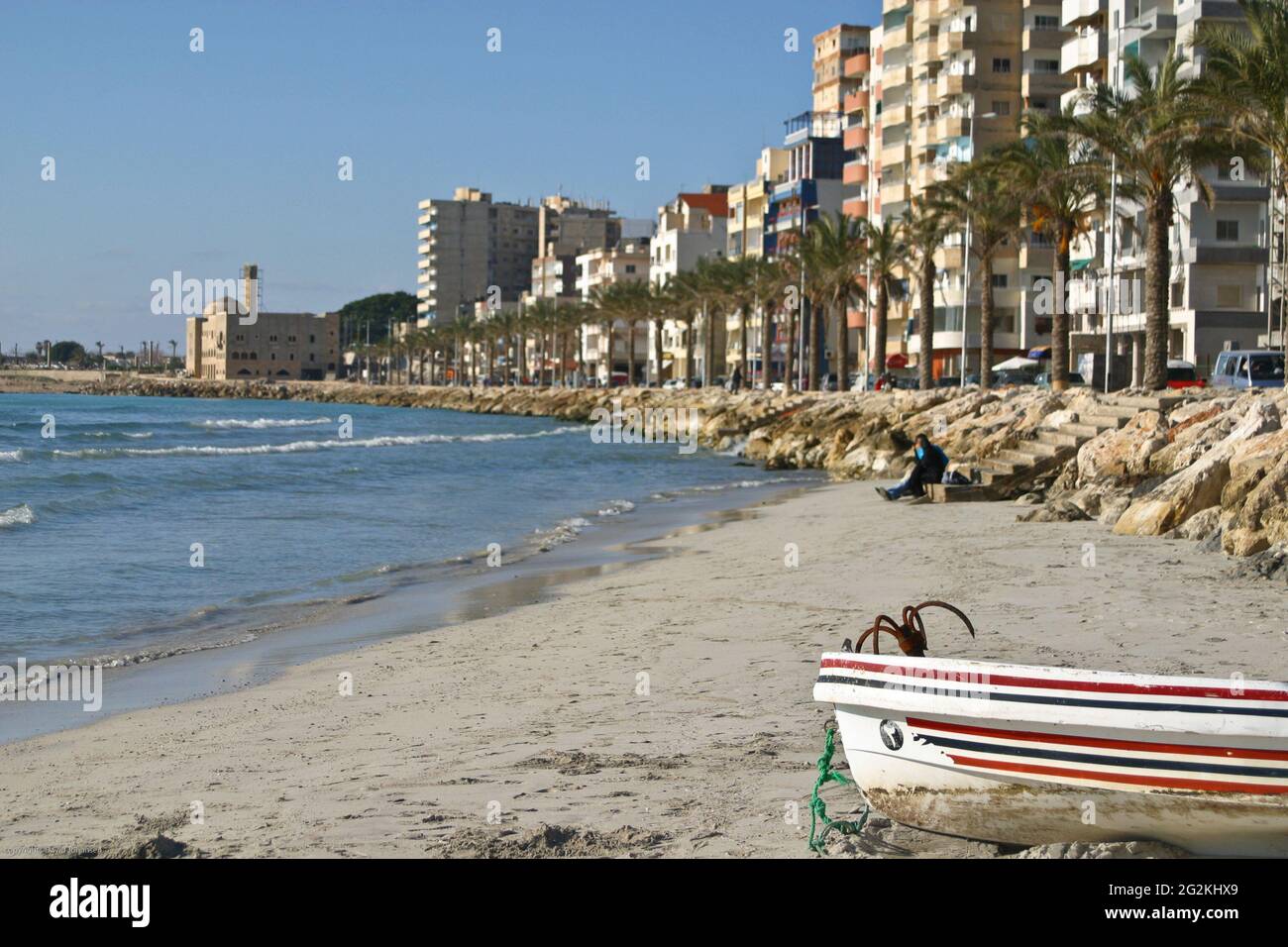 Pneumatico sul Mar Mediterraneo Foto Stock