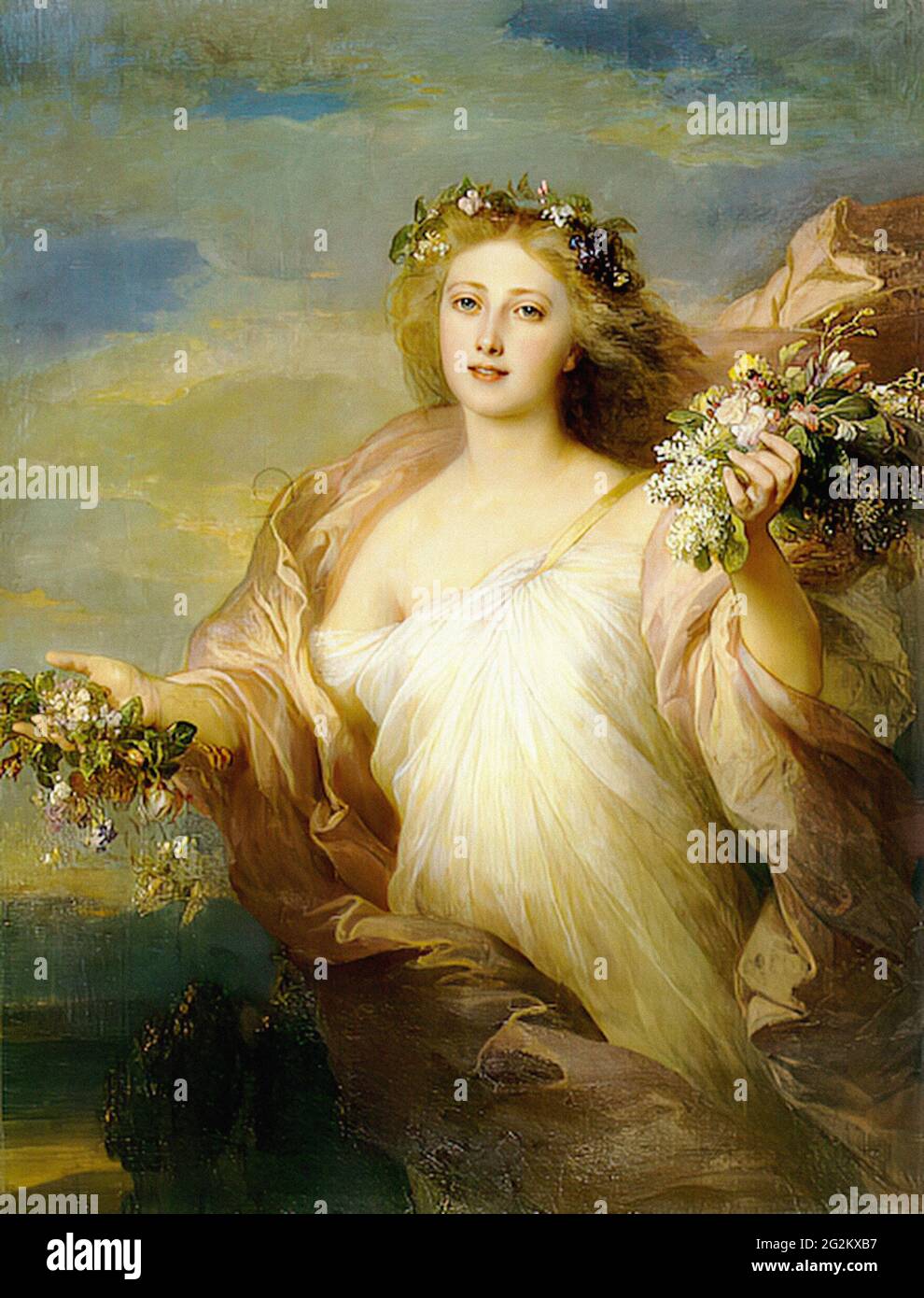 Franz Xaver Winterhalter (1805-1873) - Primavera Foto Stock