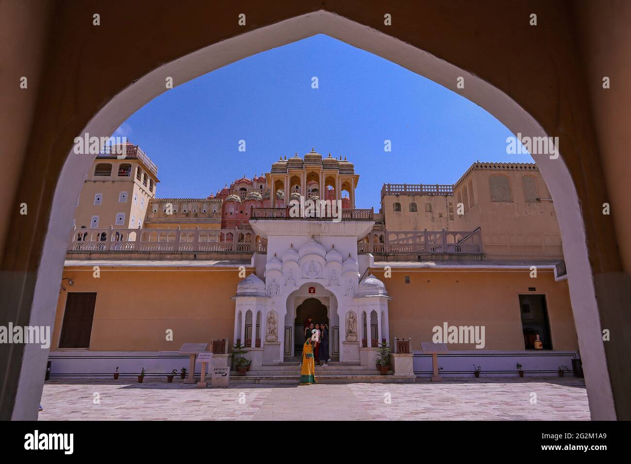 Ingresso Hawa Mahal. Hawa Mahal bellissimo Palazzo del Rajasthan. Foto Stock