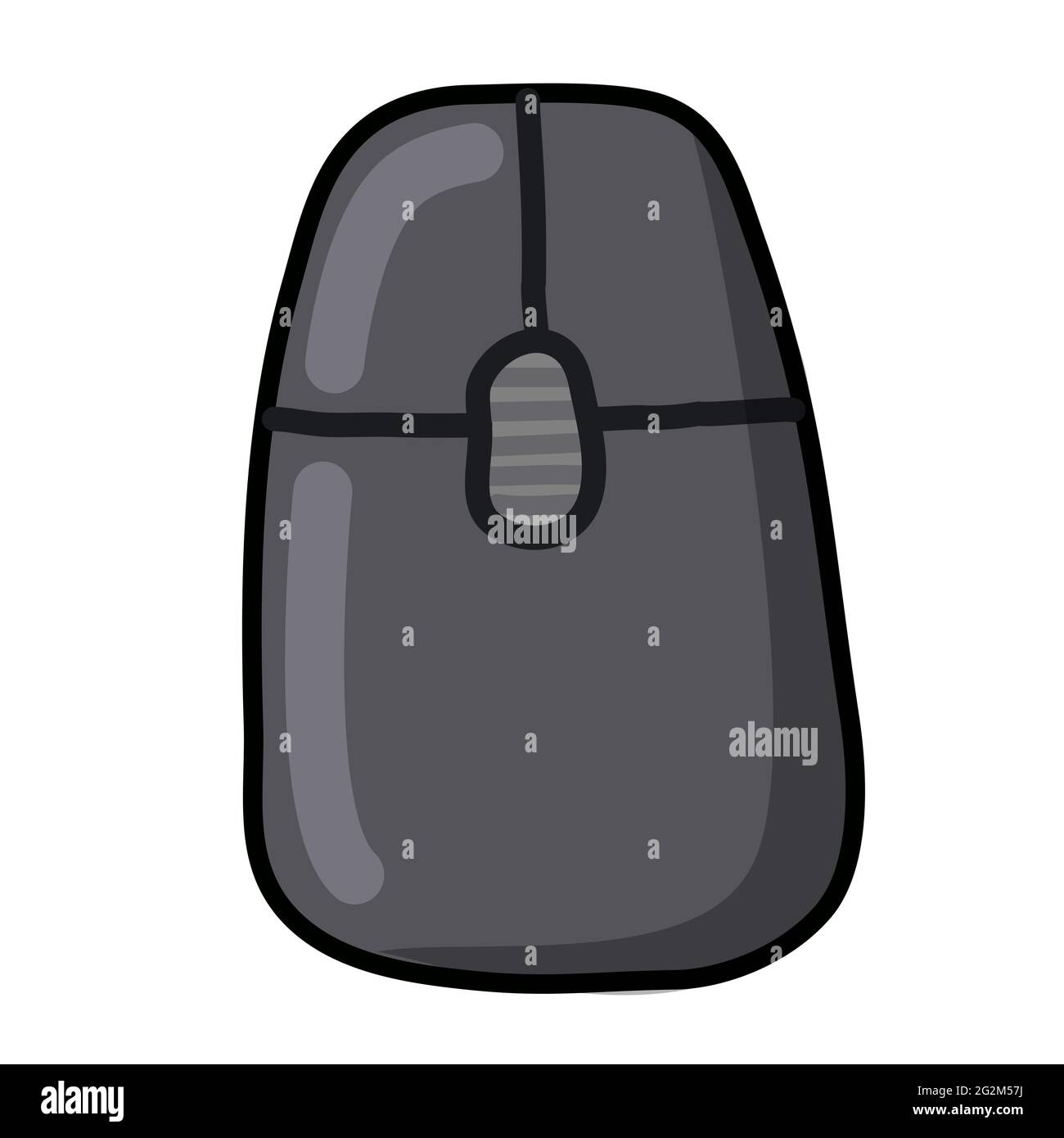 immagine del mouse nero del computer wireless sul bianco sfondo Illustrazione Vettoriale