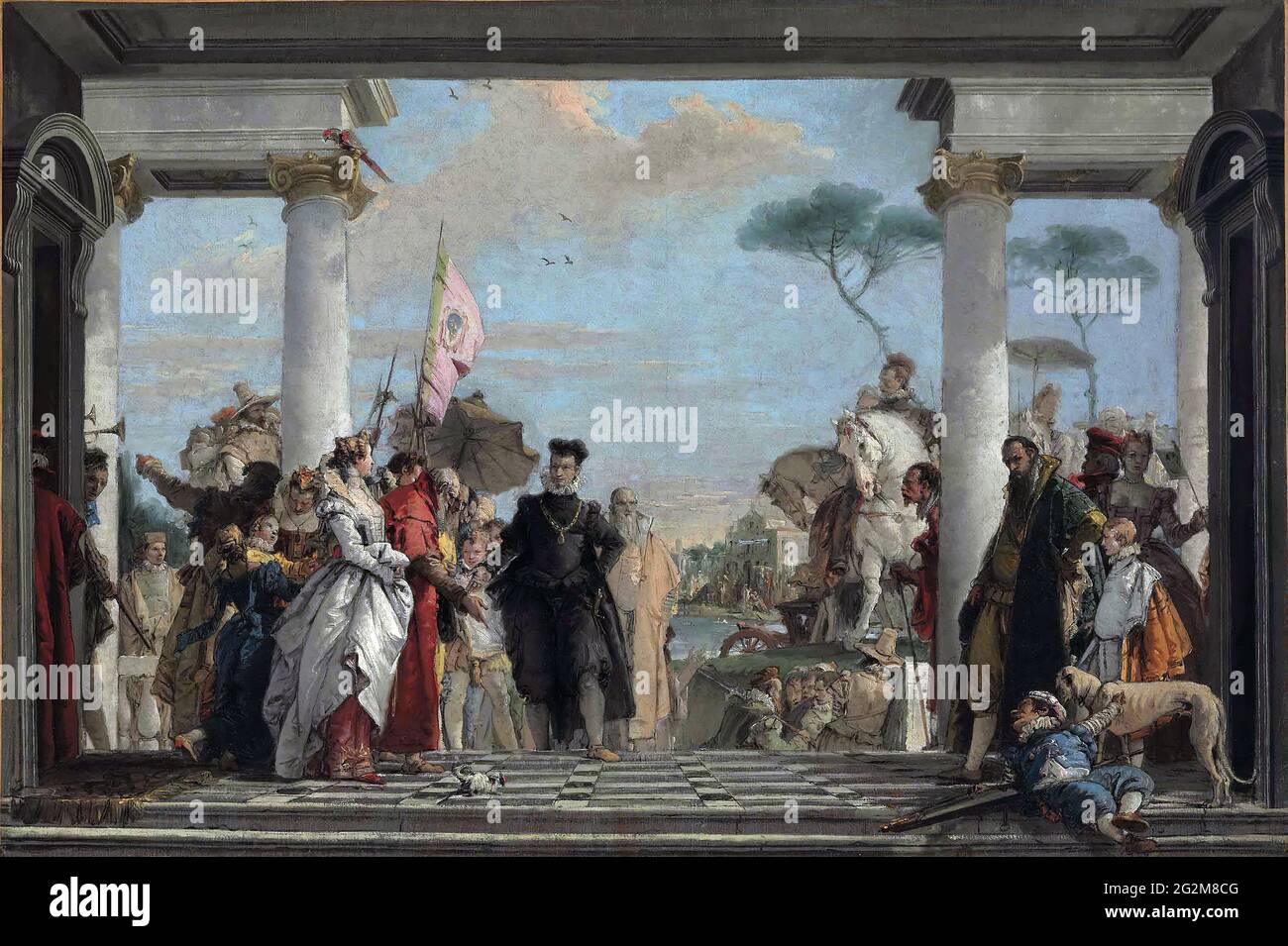 Giovanni Battista Tiepolo - arrivo di Enrico III a Villa Contarini Foto Stock