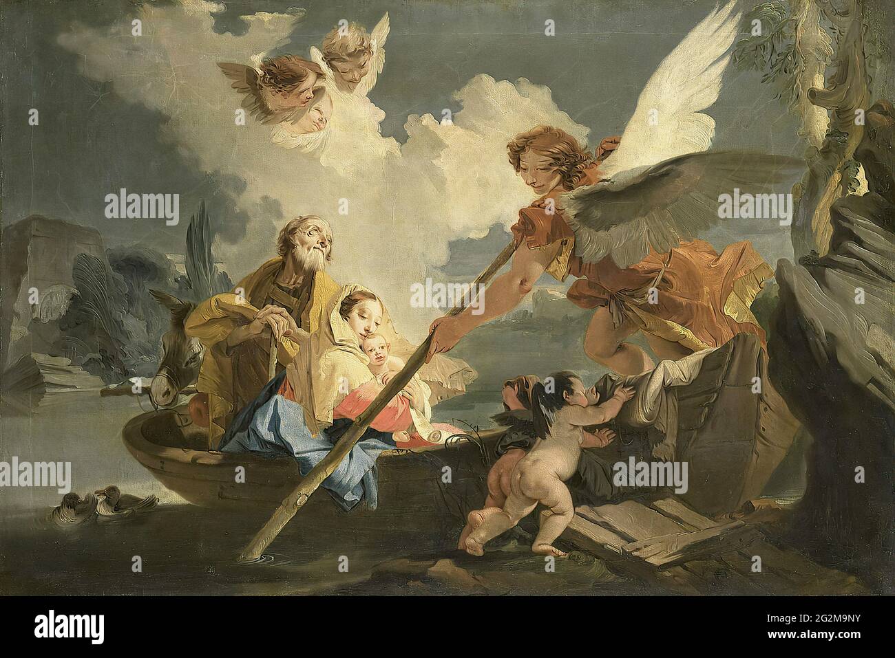 Giovanni Battista Tiepolo (1696-1770) - volo in Egitto Foto Stock