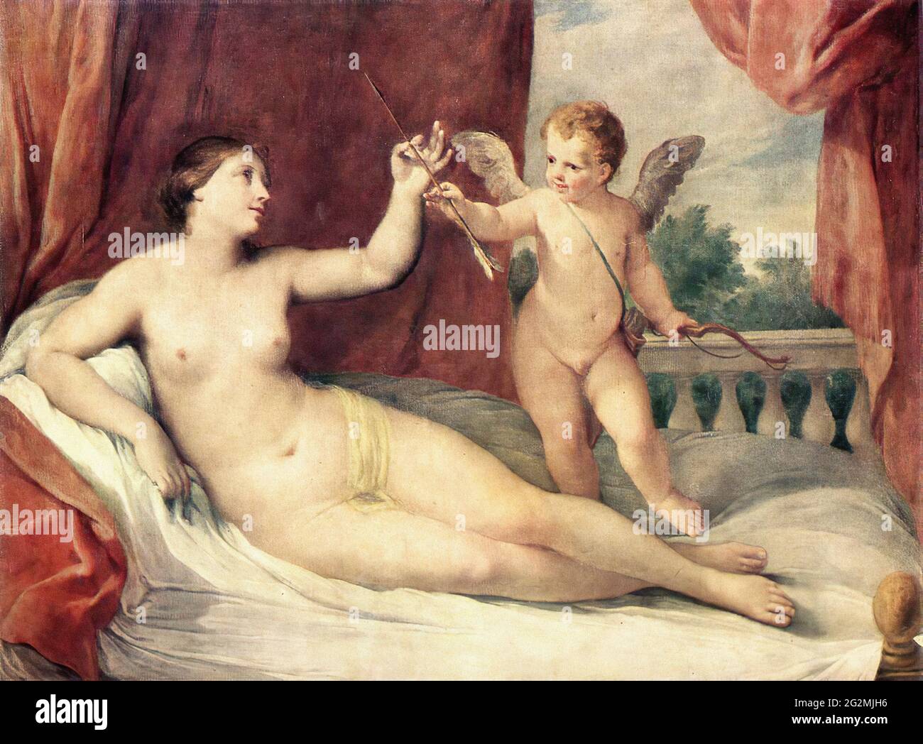 Guido reni - Squarando Venere con Cupido C 1639 Foto Stock