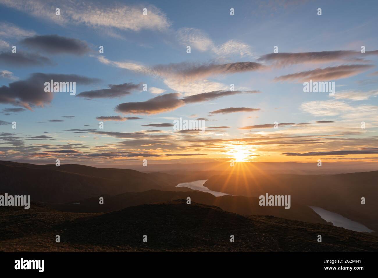 Alba sul lago artificiale Haweswater Foto Stock