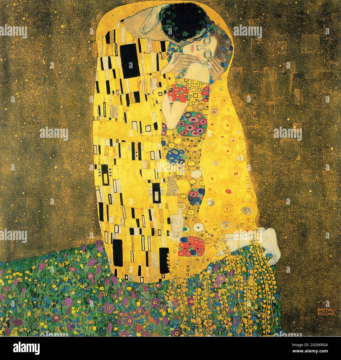 Gustav Klimt - il bacio Foto Stock