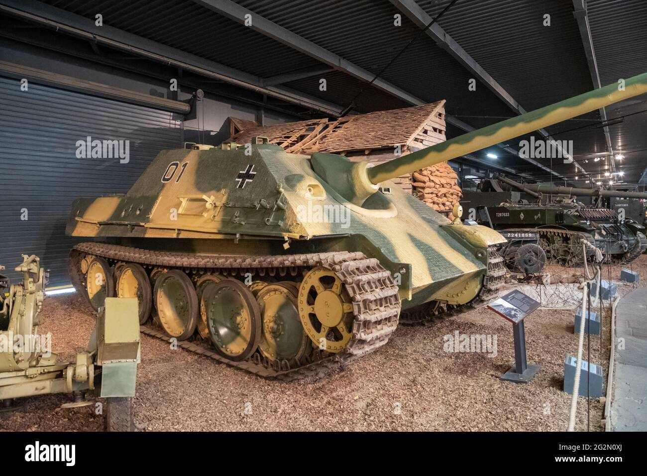 Duxford Inghilterra Maggio 2021 Jagdpanther , guerra mondiale tedesca due carri armati cacciatorpediniere esposto a duxford Foto Stock