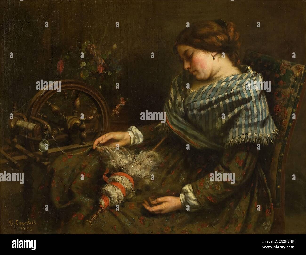 Gustave Courbet - la Spinne addormentata Foto Stock