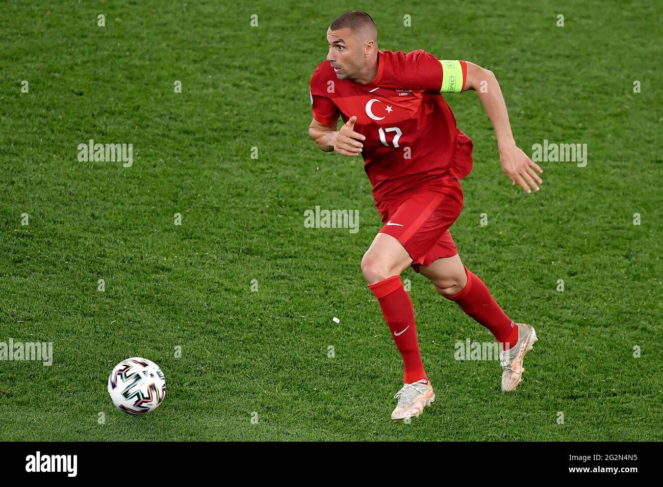 Burak Yilmaz della Turchia in azione durante la fase di Gruppo UEFA Euro 2020 - Gruppo A partita di calcio tra Turchia e Italia allo stadio Olimpico di Roma (Italia), 11 giugno 2021. Foto Andrea Staccioli / Insifefoto Foto Stock