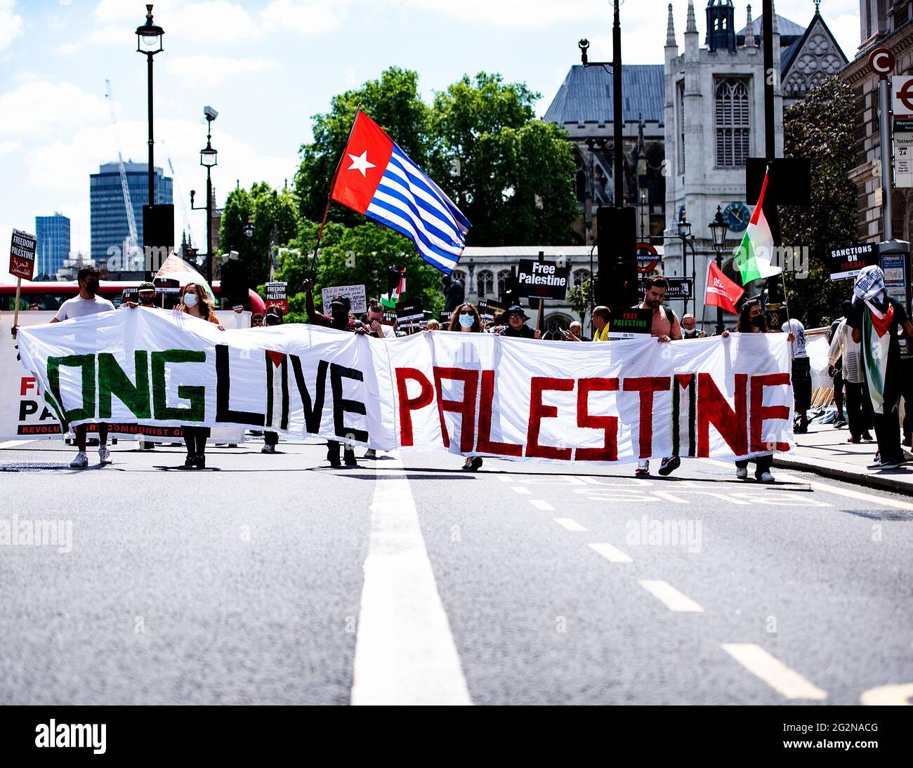 Justice for Palestine, Londra, UK protesta 12 giugno 2021: Credit: Loredana Sangiuliano / Alamy Live News Foto Stock