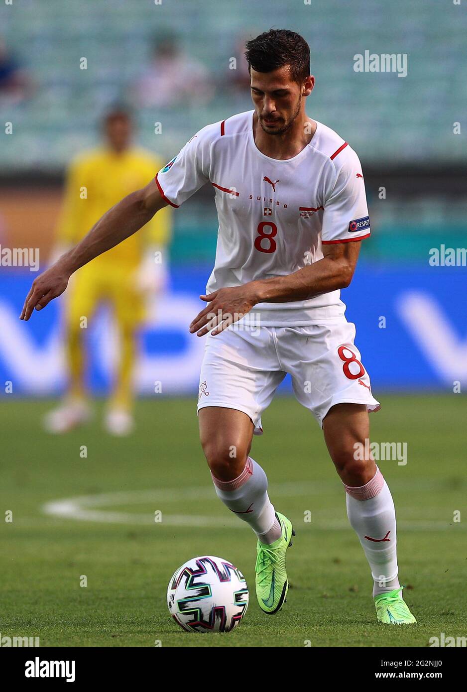 Remo Freuler della Svizzera durante la partita UEFA Euro 2020 del Gruppo A allo Stadio Olimpico di Baku, Azerbaigian. Data immagine: Sabato 12 giugno 2021. Foto Stock
