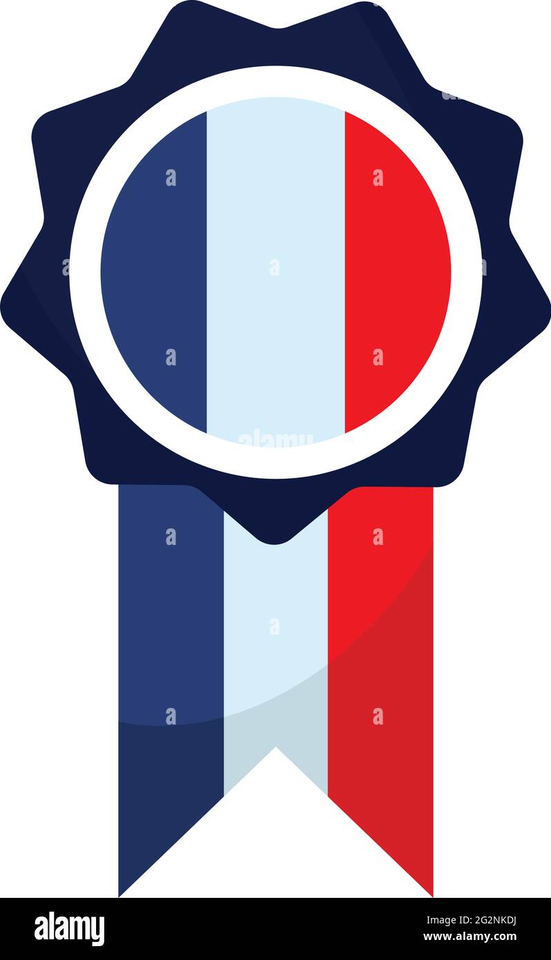medaglia con bandiera francese Illustrazione Vettoriale