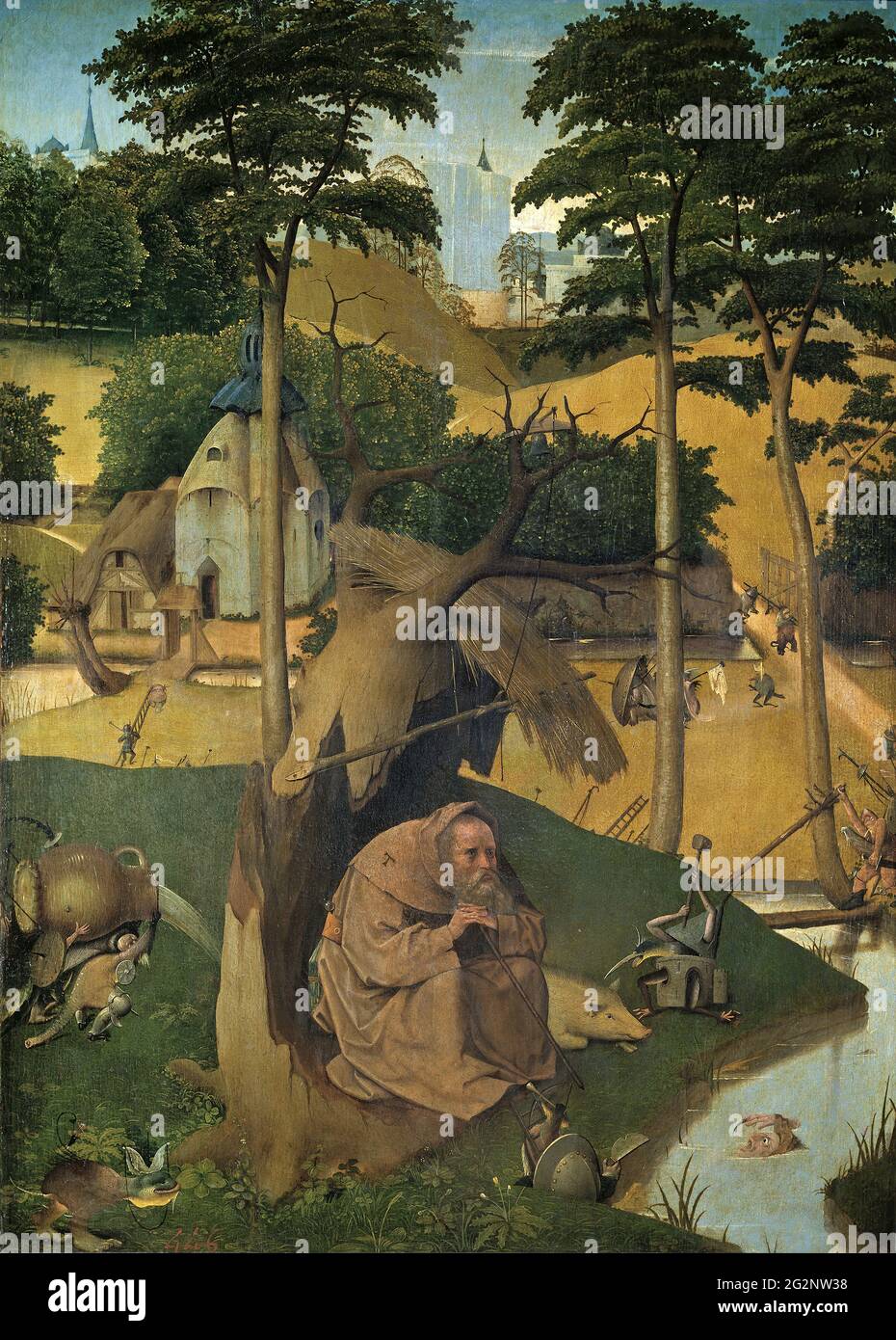Hieronymus Bosch - la tentazione di Sant'Antonio Foto Stock