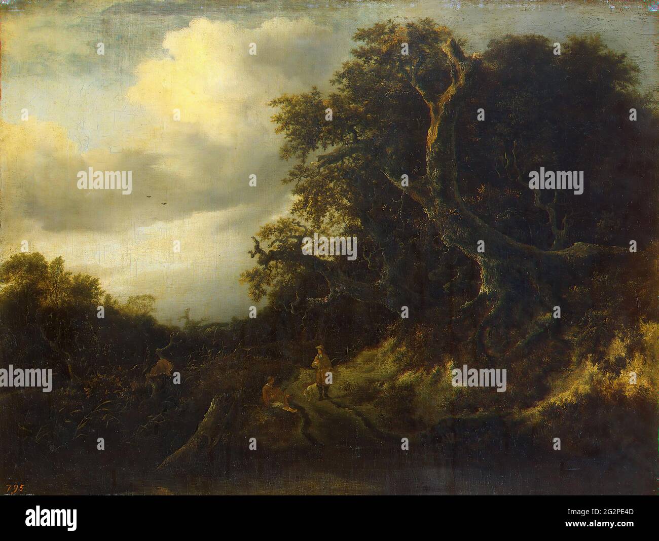 Jacob Van Ruisdael - strada ai margini di una foresta Foto Stock