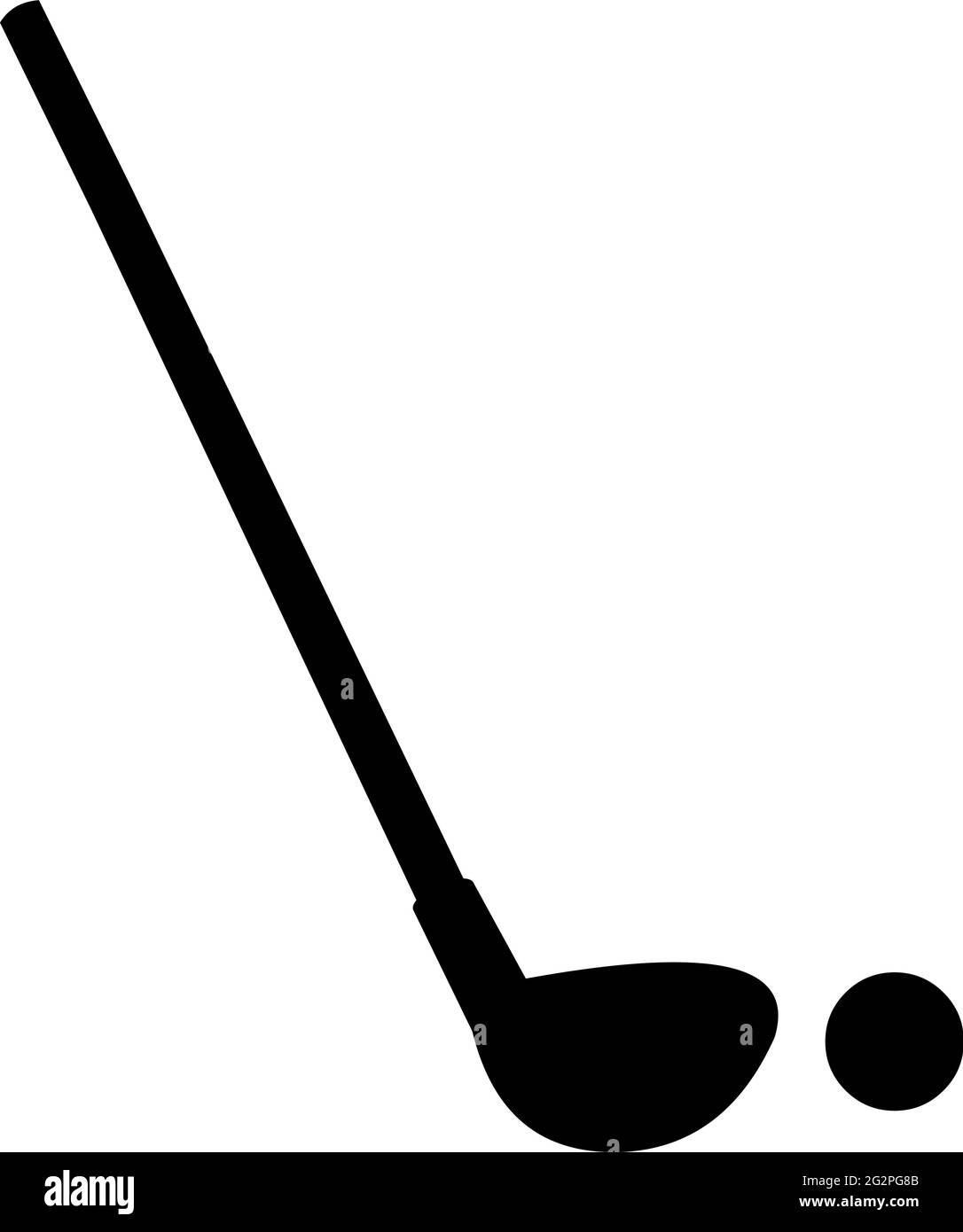 Illustrazione vettoriale della silhouette di una palla da golf e bastone Illustrazione Vettoriale