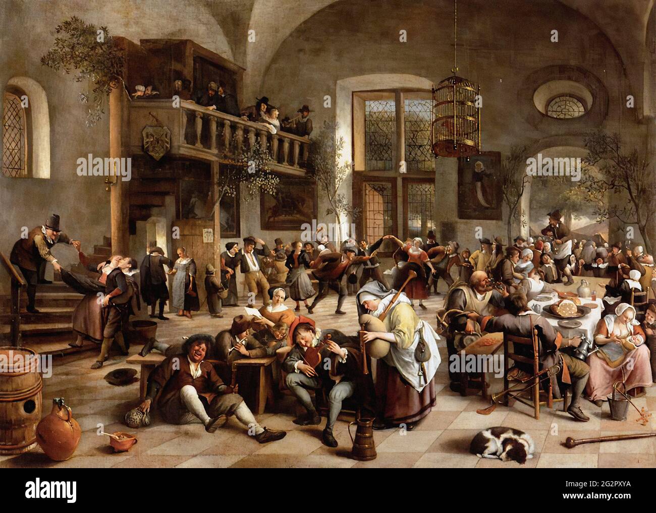 Jan Steen - Revelry An Inn 1674 Foto Stock