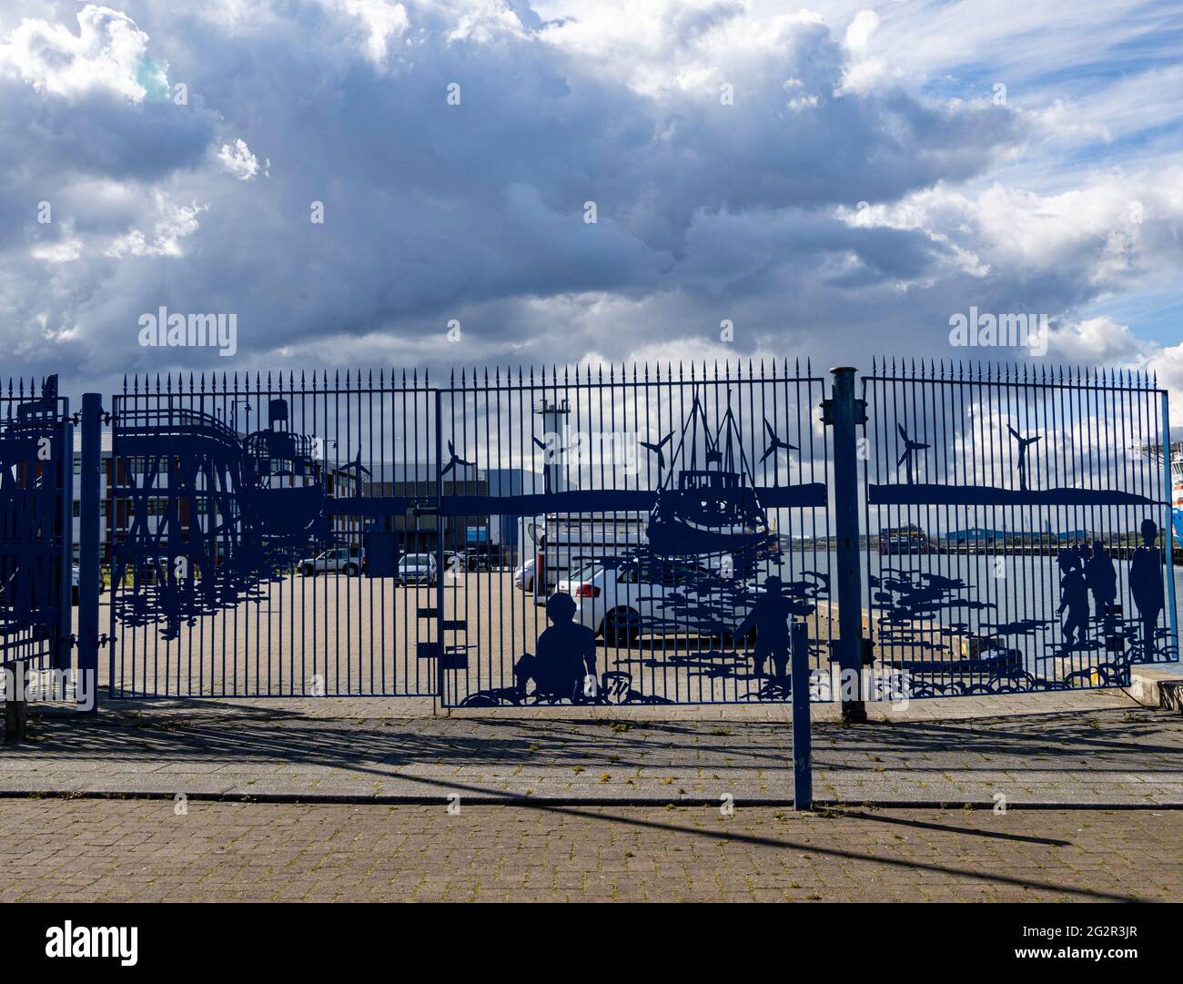 Blyth Quayside in Northumberland, Inghilterra, Regno Unito. Foto Stock