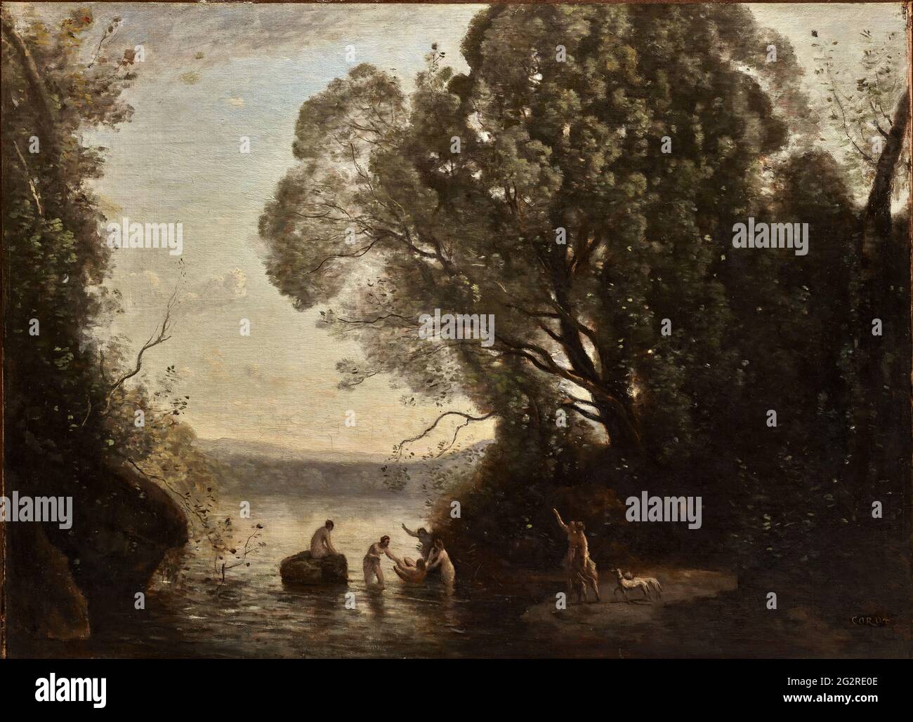 Jean-Baptiste-Camille Corot - il bagno di Diana le Bain De Diane Foto Stock