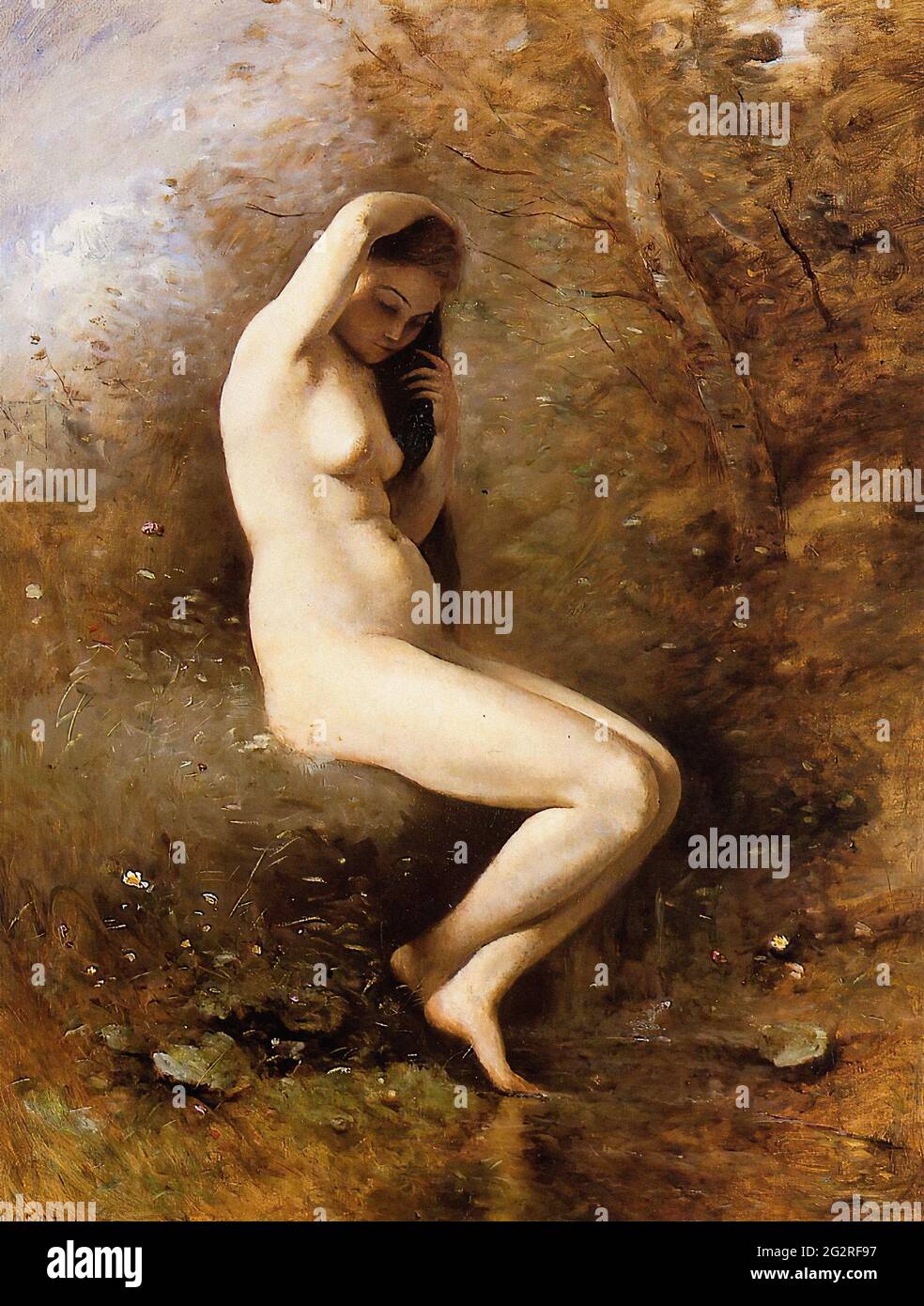 Jean-Baptiste-Camille Corot - Venere bagno C 1874 Foto Stock