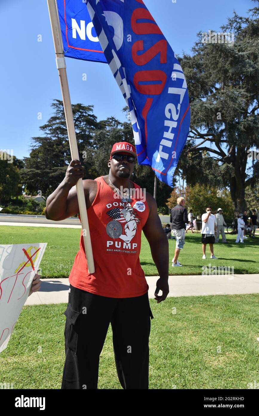 Beverly Hills, CA/USA - 1 agosto 2020: La MAGA Hulk in un raduno politico per rieleggere Donald Trump Foto Stock