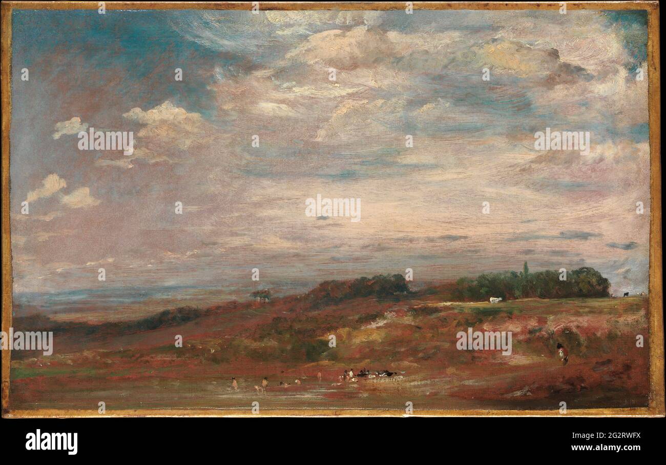John Constable - Hampstead Heath con bagnanti Foto Stock