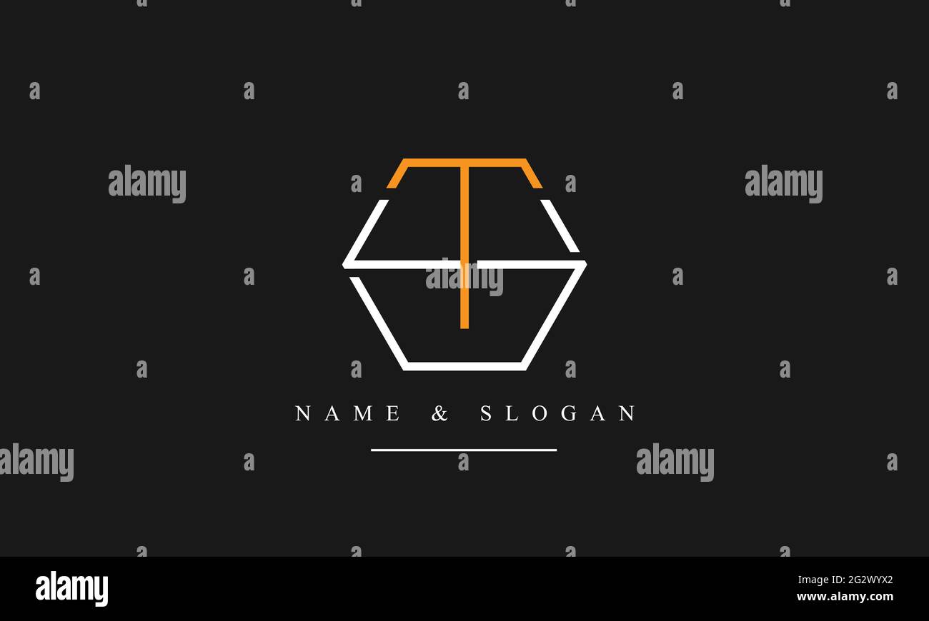 Letter Logo Design con Creative Modern Trendy Typography ST TS Illustrazione Vettoriale