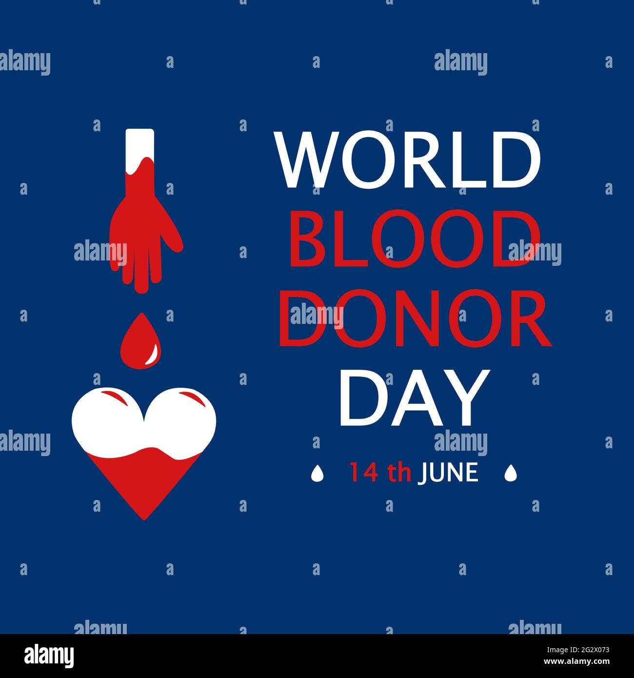 Giornata mondiale dei donatori di sangue , illustrazione concettuale in stile poster, 14 giugno Illustrazione Vettoriale