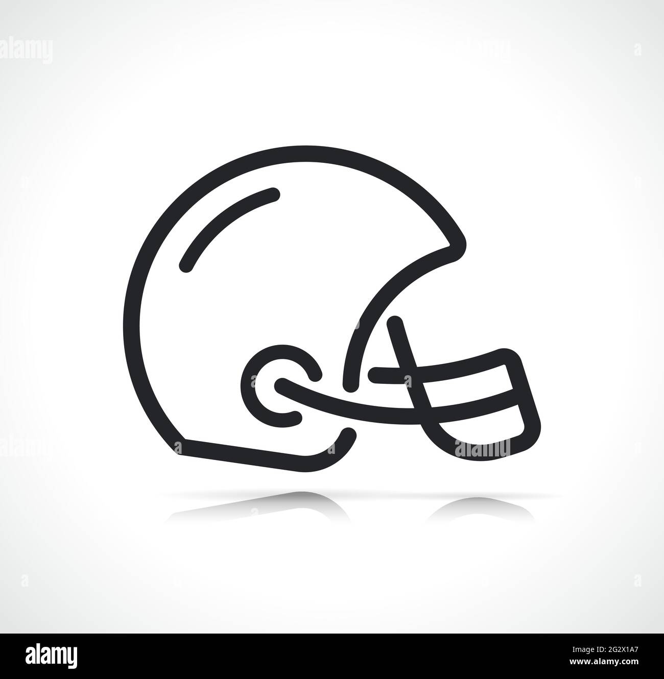 icona della linea sottile del casco da calcio americano isolata Illustrazione Vettoriale