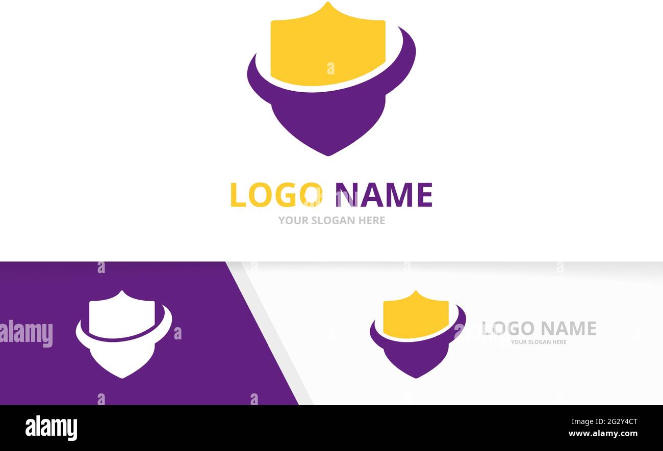 Design logotipo di schermatura di alta qualità. Modello di logo aziendale sicuro. Illustrazione Vettoriale