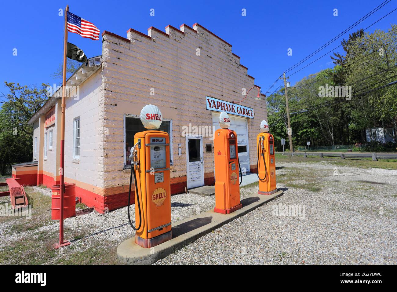 Vecchia stazione di benzina Yaphank Long Island New York Foto Stock