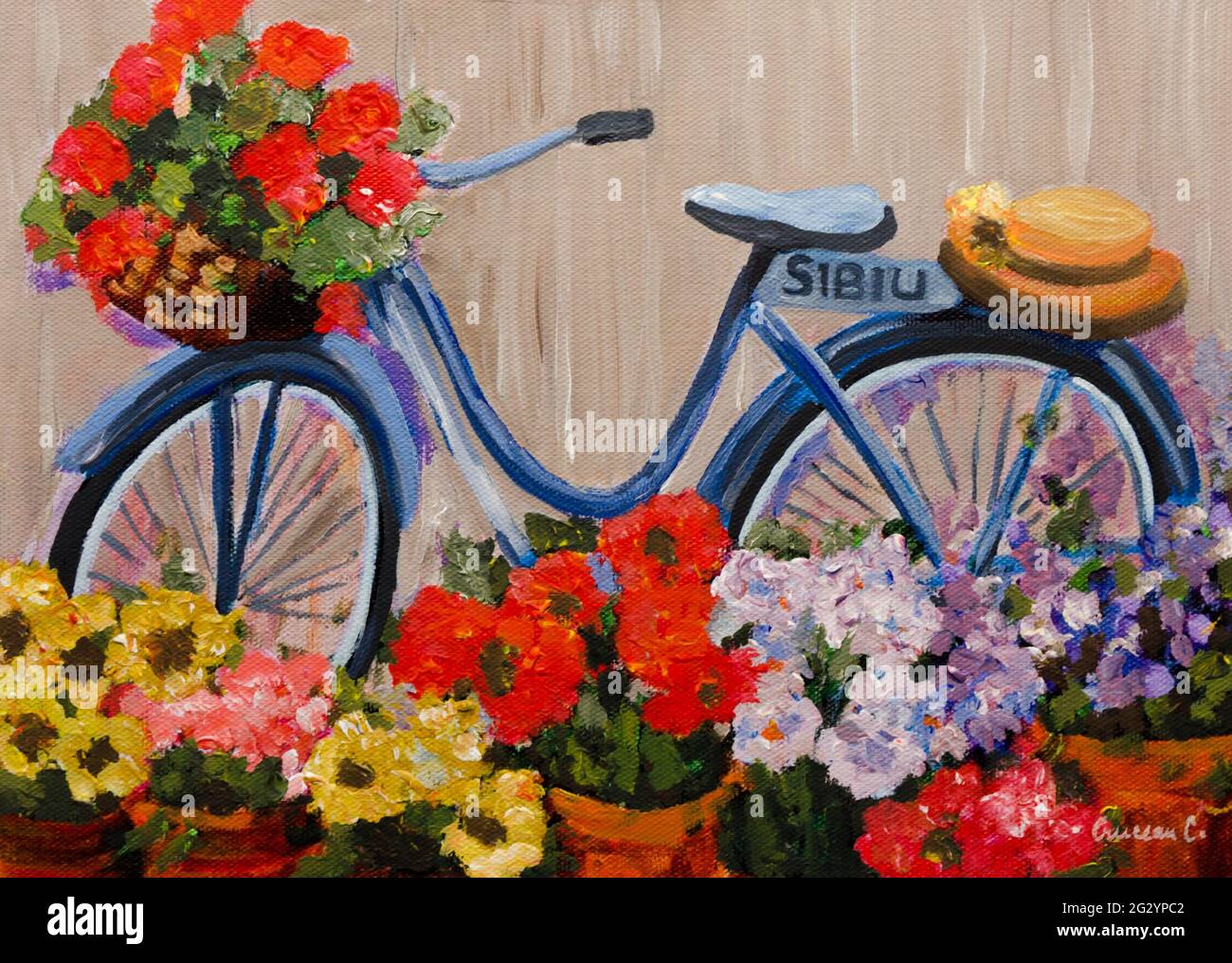 Pittura di bicicletta Foto Stock