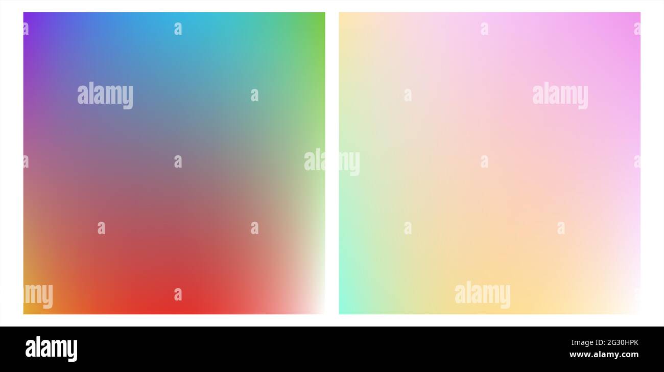 Sfondi colorati con sfocatura set di due. Carta da parati arcobaleno sfocata Illustrazione Vettoriale