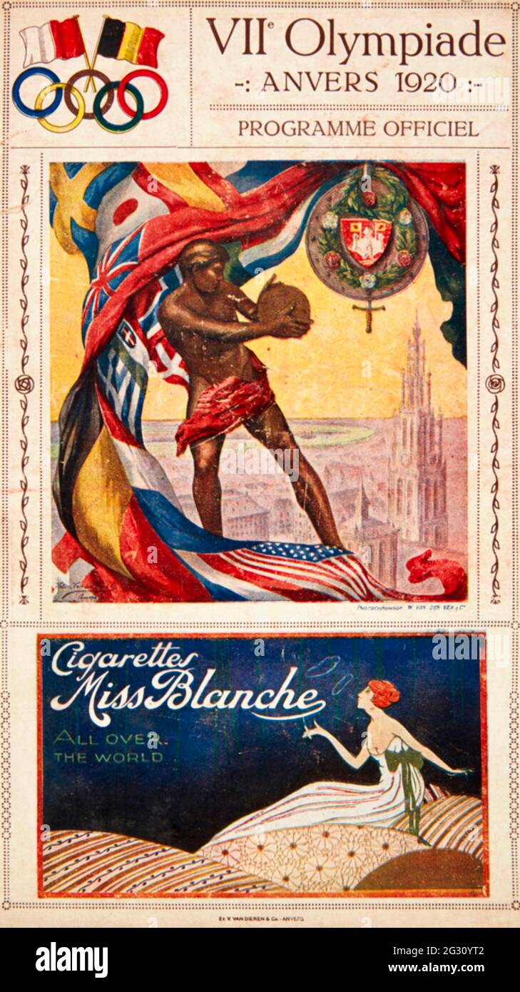 Olimpiadi di Anversa - 1920 - Poster Olimpico d'epoca Foto Stock