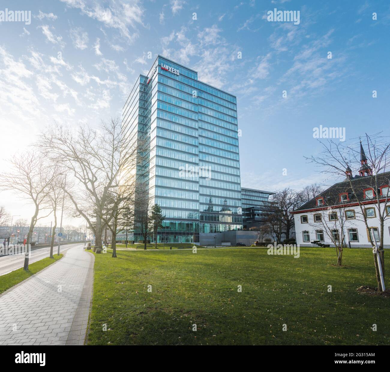 Lanxess Tower - sede centrale della German Specialty Chemicals Company - Colonia, Germania Foto Stock