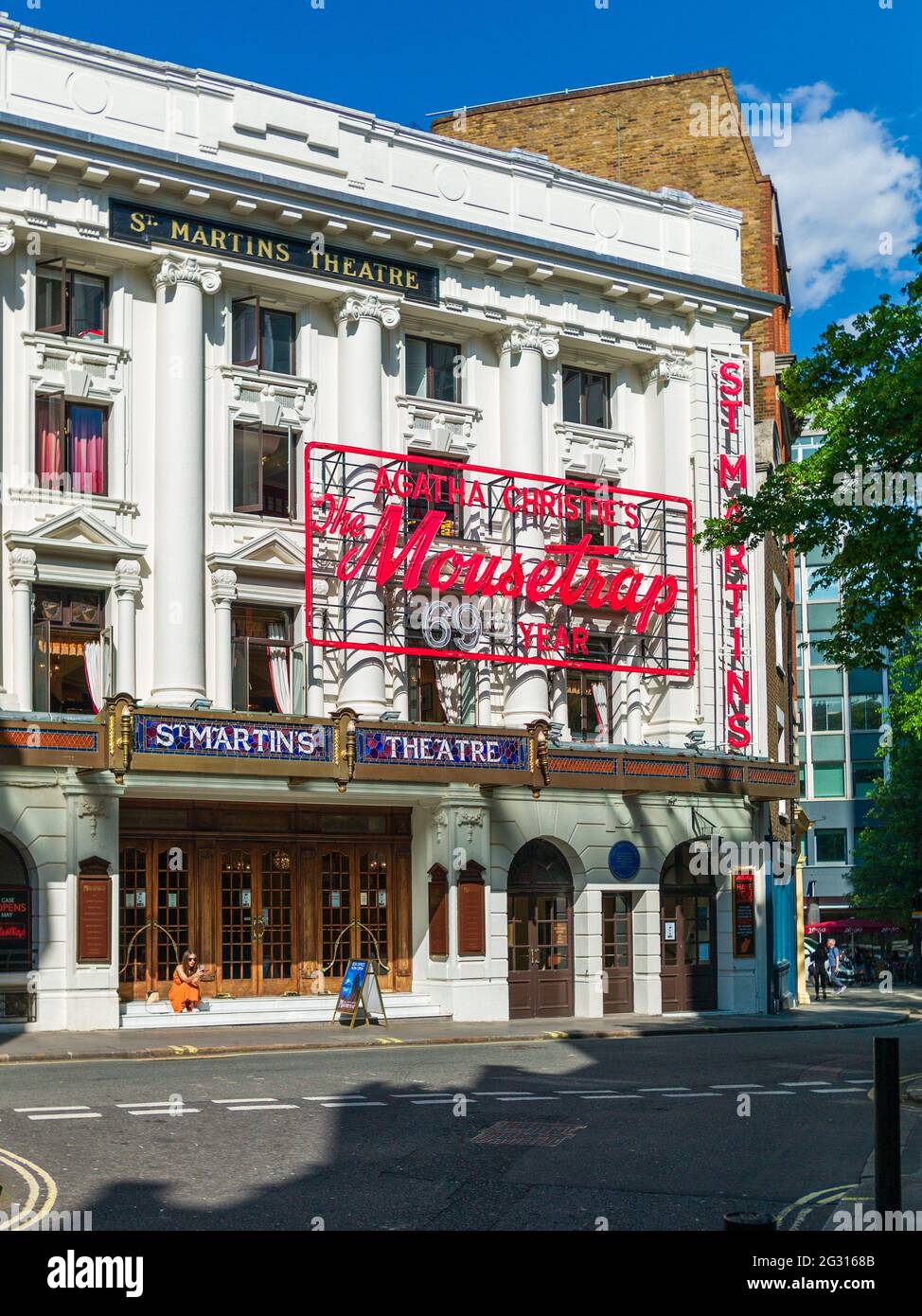 Il Mousetrap, la più lunga del mondo in esecuzione giocare presso il St Martin's Theatre nel West End di Londra, in esecuzione ininterrottamente dal 1952 Foto Stock